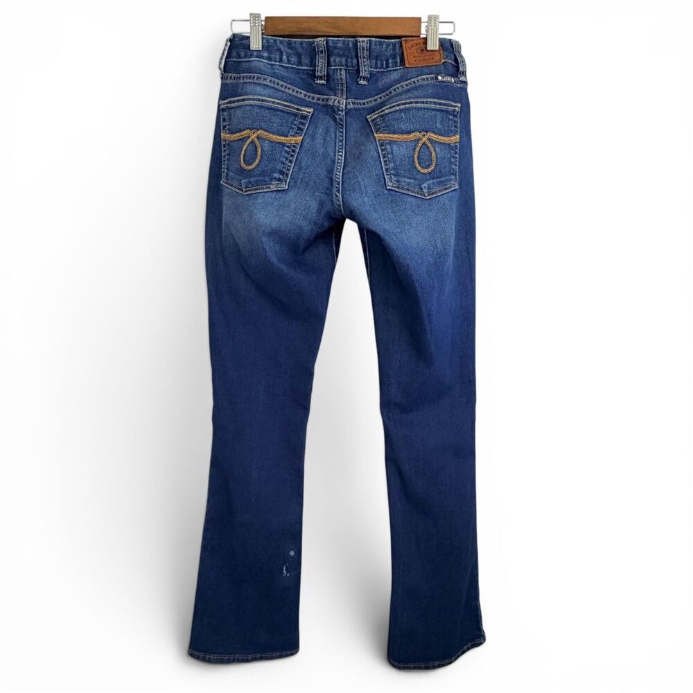 lucky brand lola low rise bootcut jeans y2k boho western vintage wash sz 4 long - Picture 2 of 11